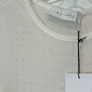 IRO JEANS OVERSIZED PEARL DUST WHITE SHORT SLEEVE T-SHIRT RELAXED MEDIUM NEW